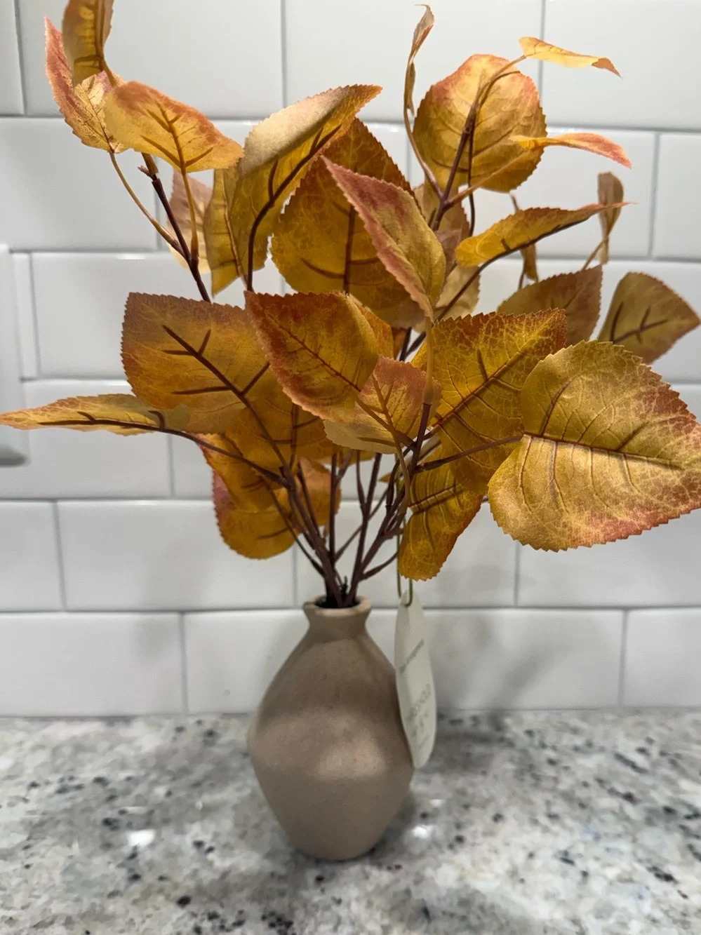 Threshold Golden Orange Autumn Leaf Stem Arrangement in Ceramic Vase 15” (H) NWT